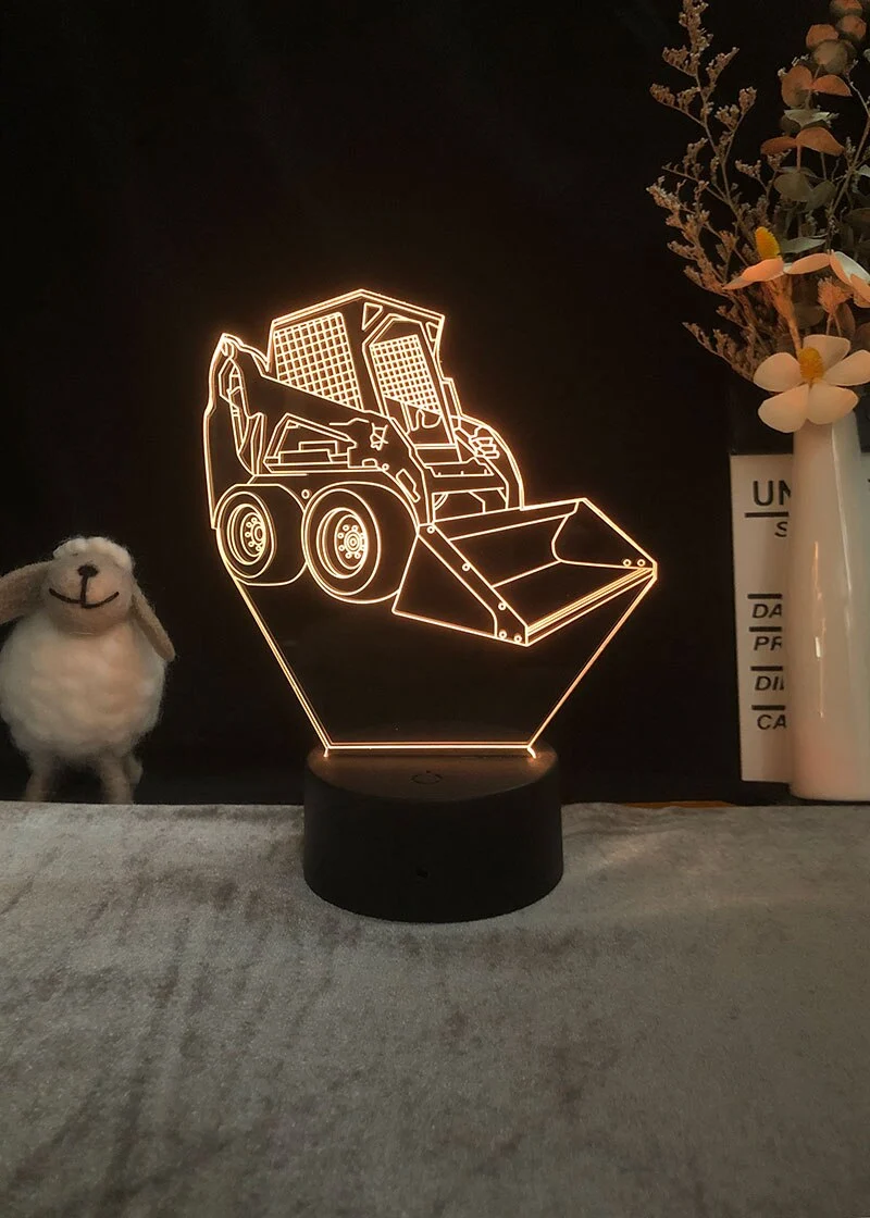 3D LED Hologramm Nachtlampe Bagger