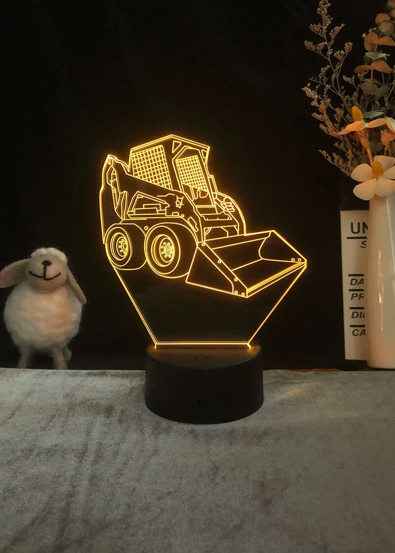 3D LED Hologramm Nachtlampe Bagger