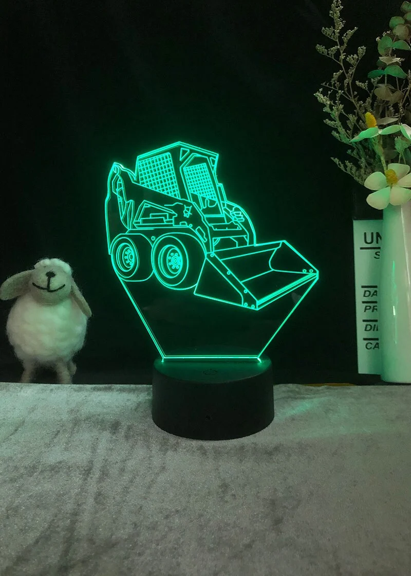 3D LED Hologramm Nachtlampe Bagger