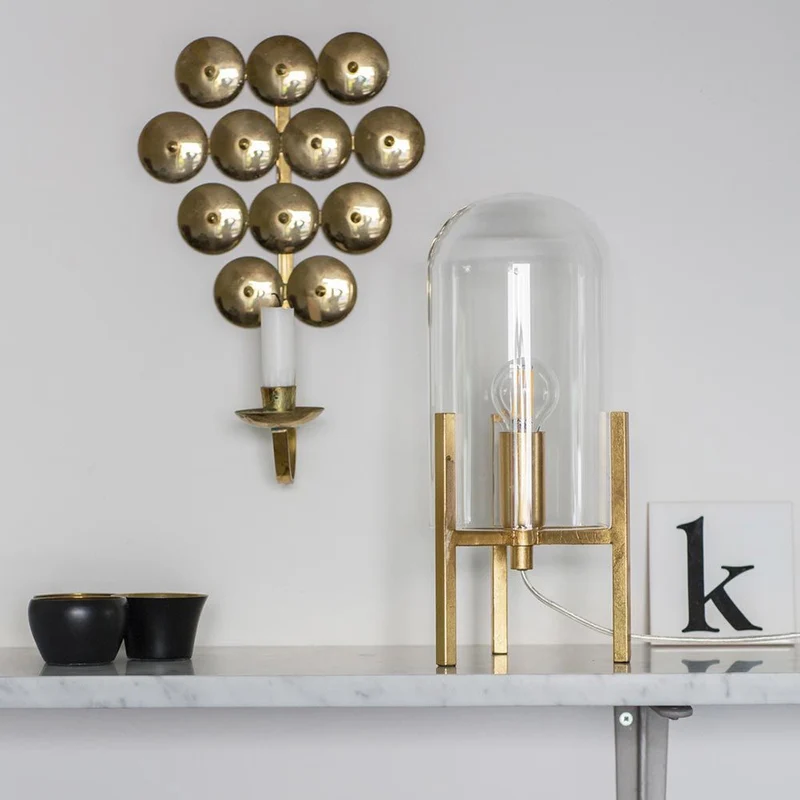 Tischlampe Smokey mit Glashaube
