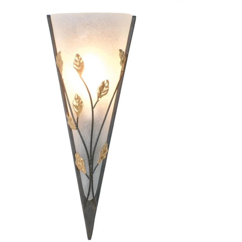Wandleuchte Nativo Eisen-Glas Braun-Schwarz-Gold