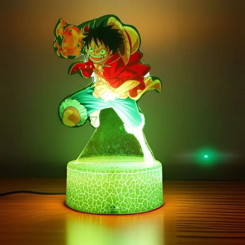 Farbenfrohe One Piece Luffy Nachtlampen, Lampe