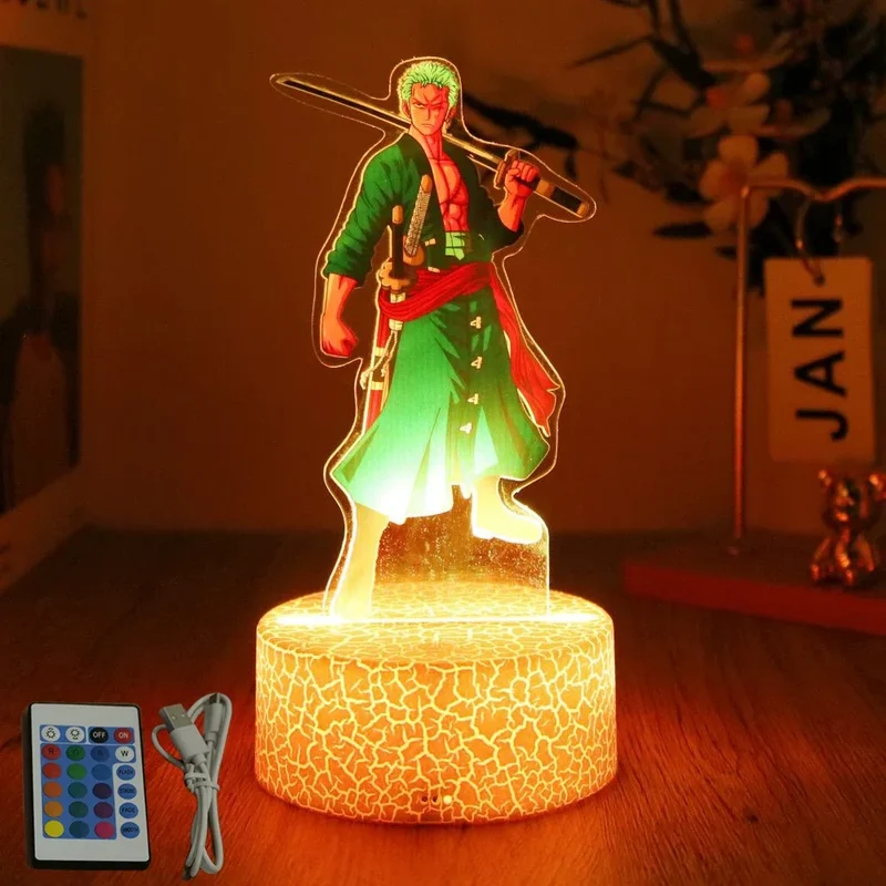 Farbenfrohe One Piece Luffy Nachtlampen, Lampe