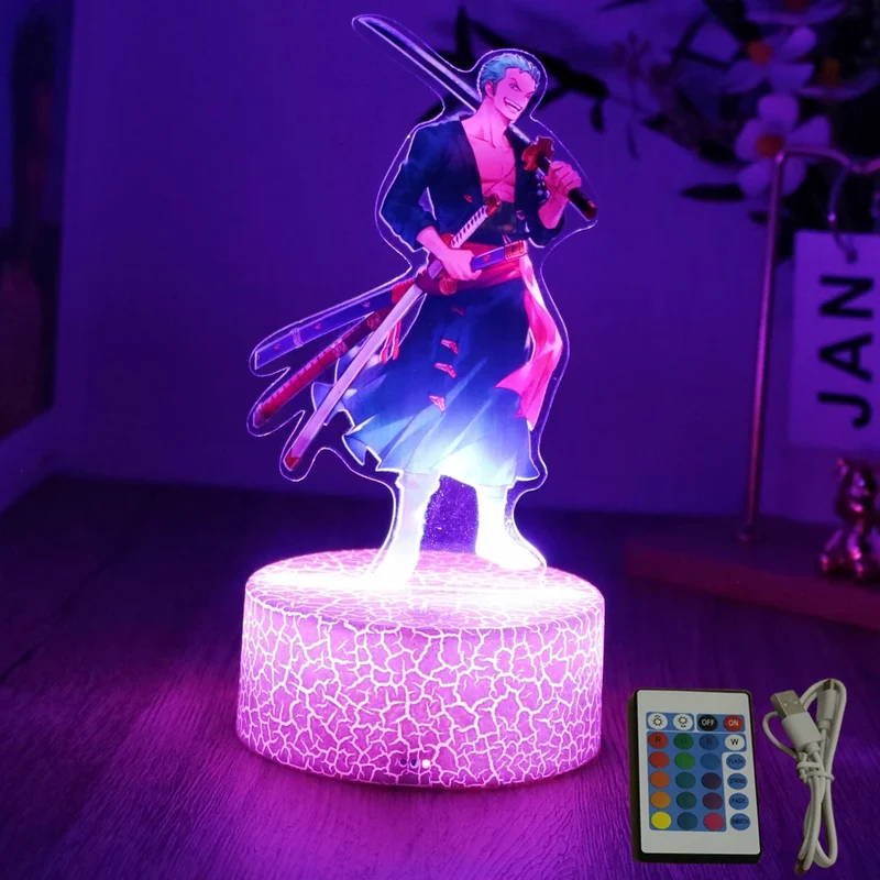 Farbenfrohe One Piece Luffy Nachtlampen, Lampe