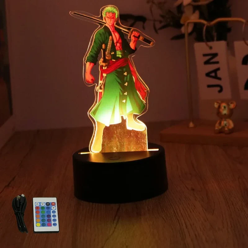Farbenfrohe One Piece Luffy Nachtlampen, Lampe