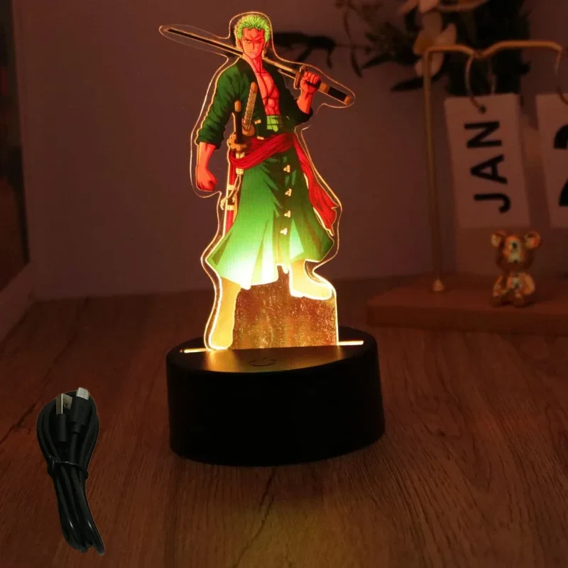 Farbenfrohe One Piece Luffy Nachtlampen, Lampe