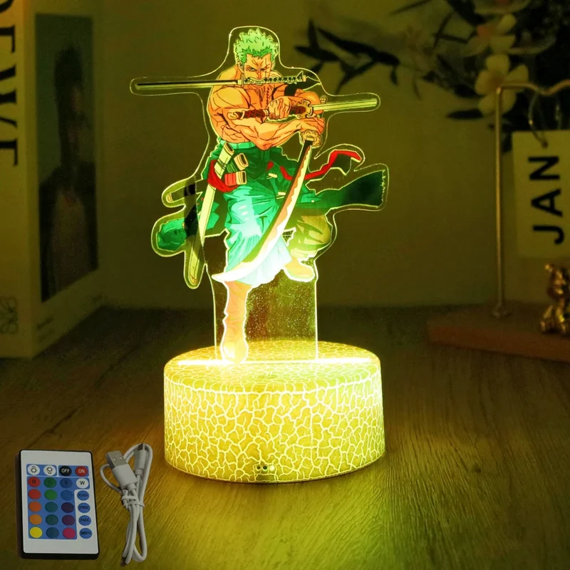 Farbenfrohe One Piece Luffy Nachtlampen, Lampe