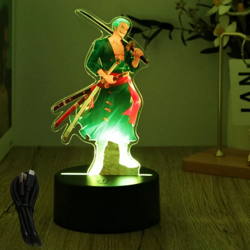 Farbenfrohe One Piece Luffy Nachtlampen, Lampe