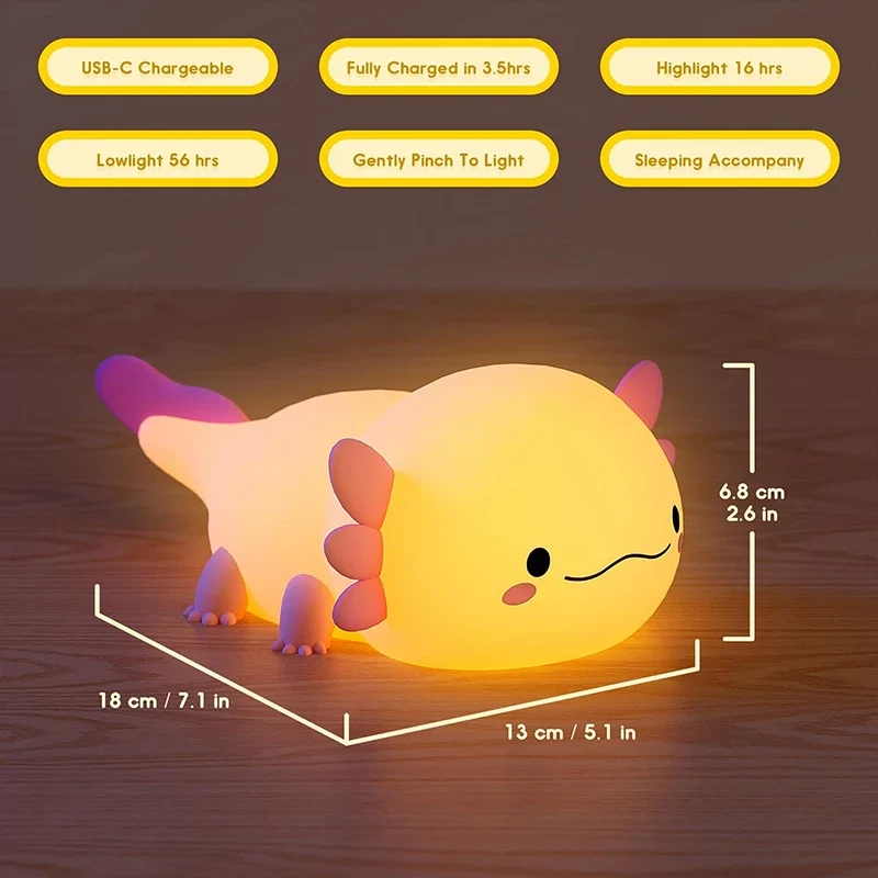 Niedliches Axolotl Nachtlicht Nachtlampe