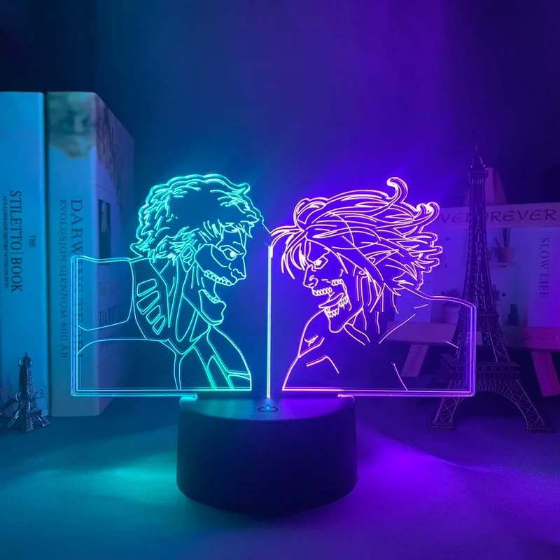 Attack on Titan Anime Lampe Nachtlicht mit Farbwechsel und 3D Effekt