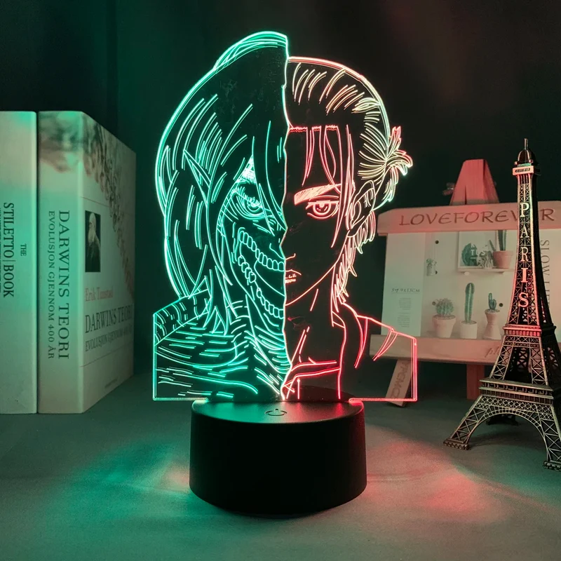 Attack on Titan Anime Lampe Nachtlicht mit Farbwechsel und 3D Effekt