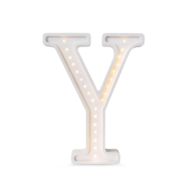 Little Lights Letter Y Night Light | White