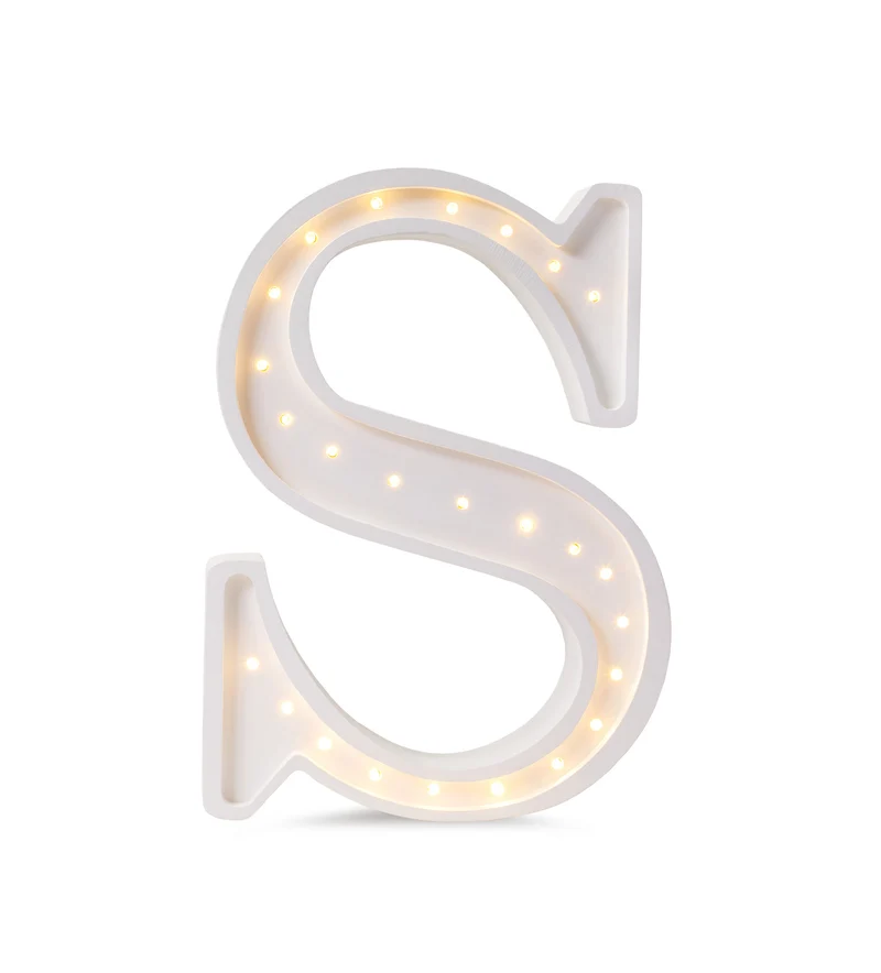 Little Lights Letter S Night Light | White