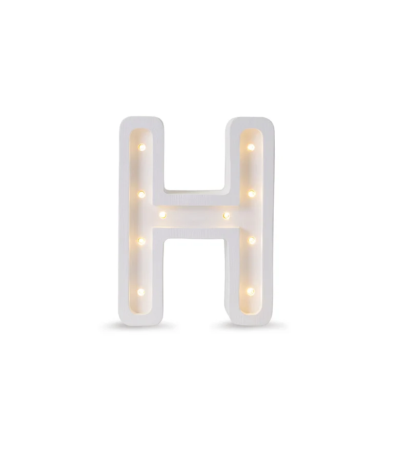 Little Lights Mini Letter H Night Light | White