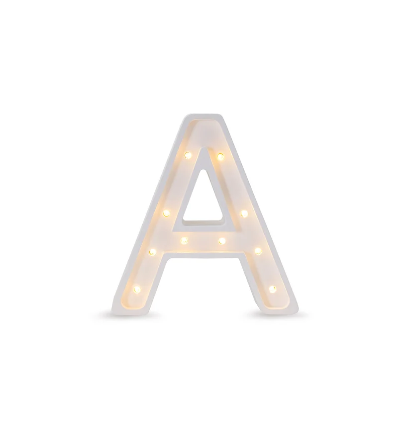 Little Lights Mini Letter A Night Light | White
