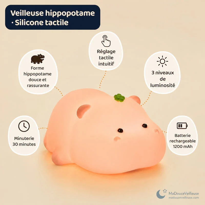 Veilleuse hippopotame bébé - HippoLight
