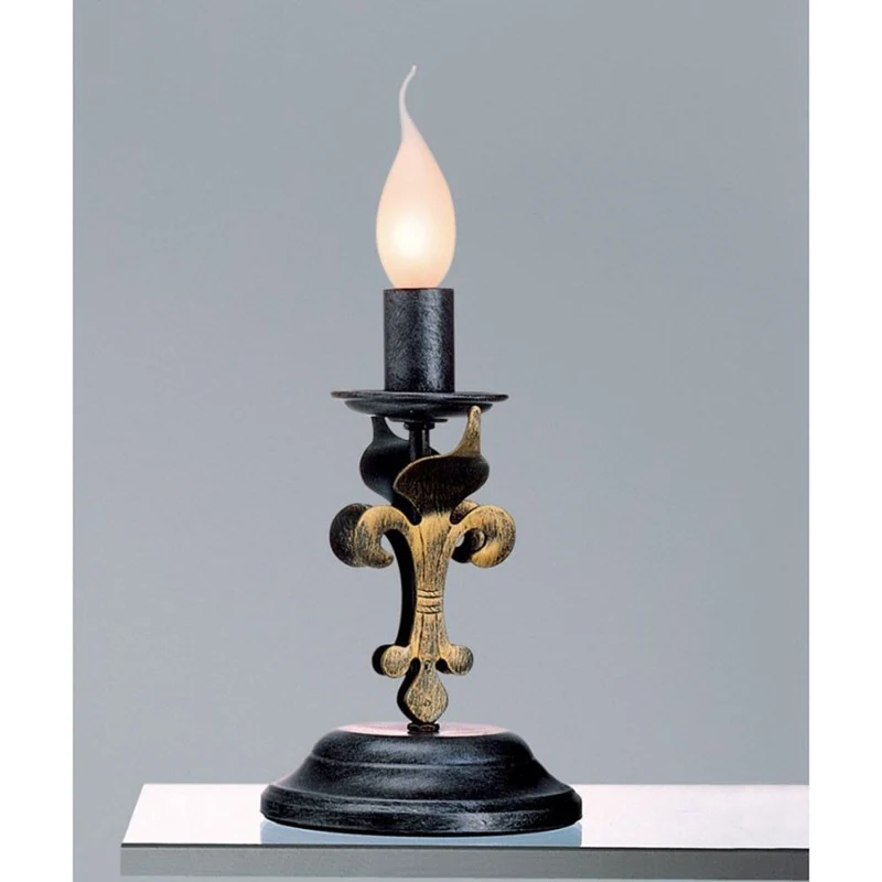 Castello Tischleuchte Schwarz-Silber Gold antik Ø 14cm
