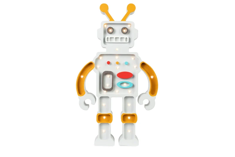Little Lights Robot Night Light | Metallic Grey