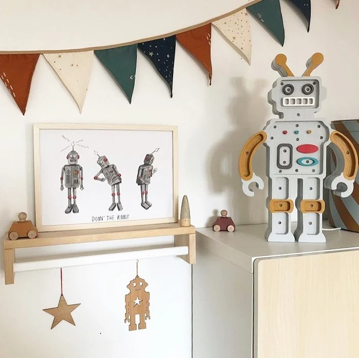 Little Lights Robot Night Light | Metallic Grey