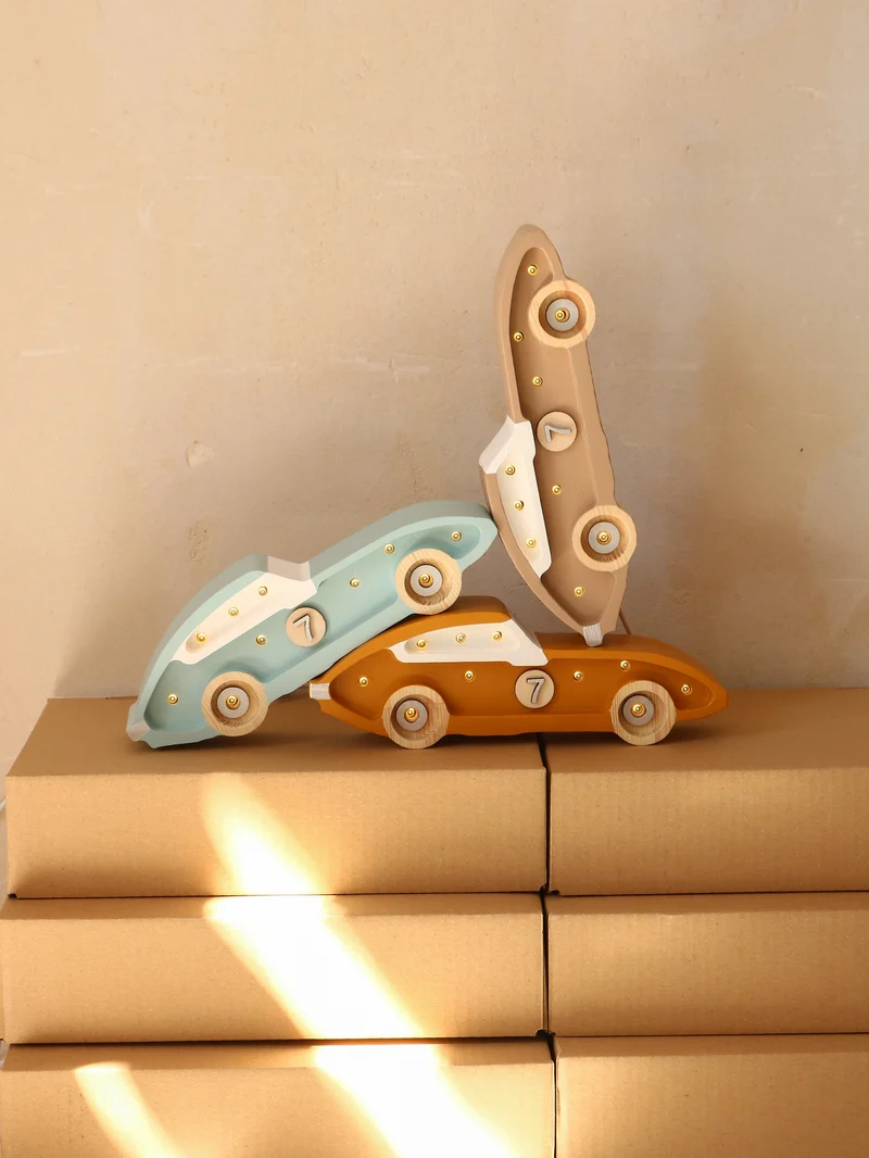 Little Lights Race Car Mini Night Light | Mustard