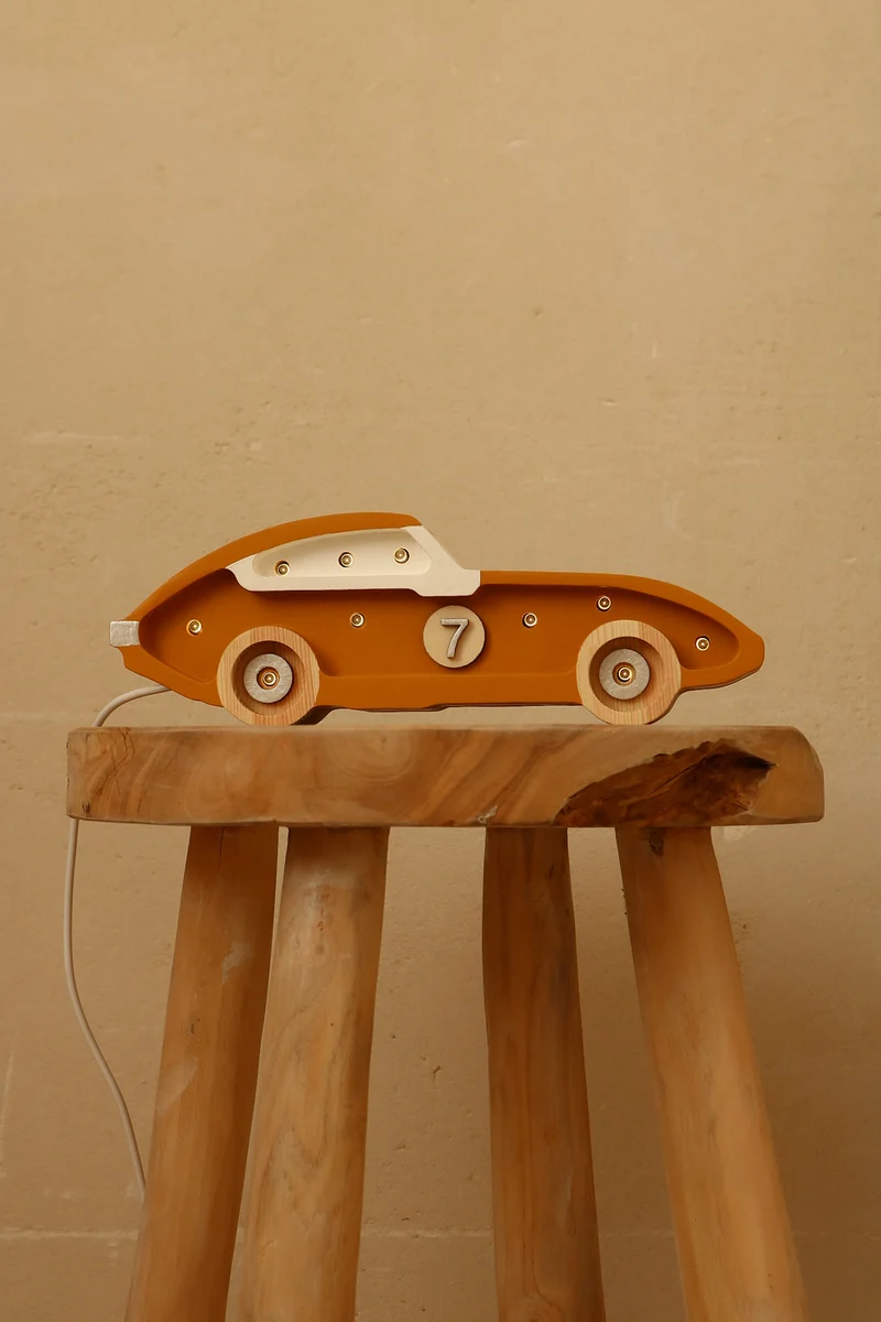 Little Lights Race Car Mini Night Light | Mustard