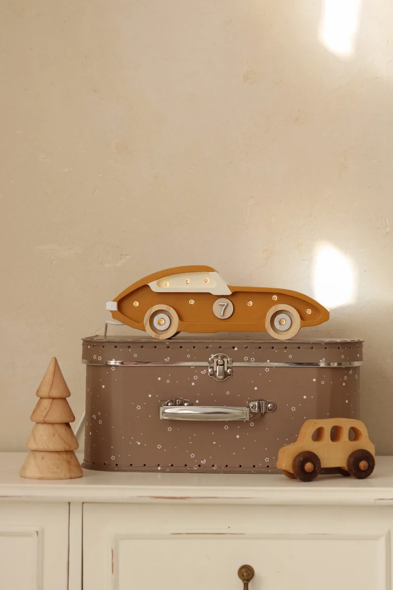 Little Lights Race Car Mini Night Light | Mustard