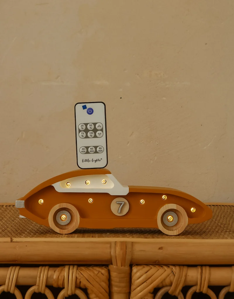 Little Lights Race Car Mini Night Light | Mustard