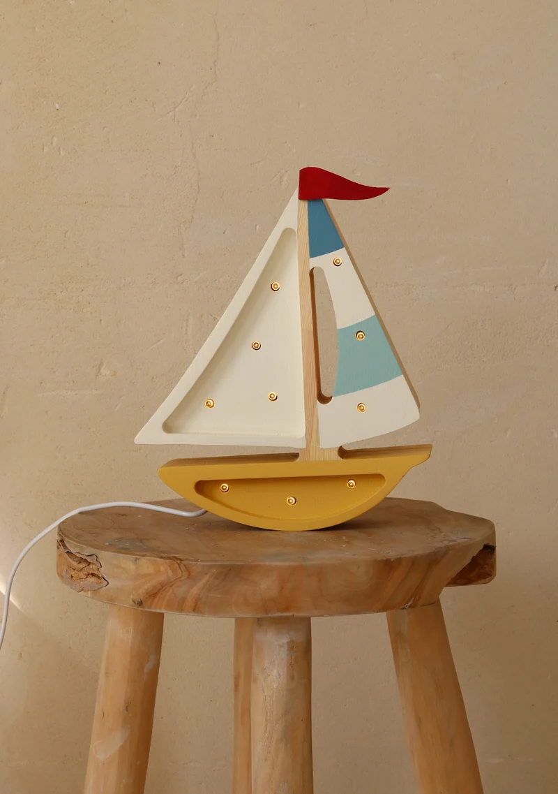 Little Lights Sailboat Night Light | Mustard