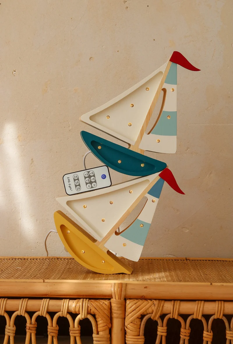 Little Lights Sailboat Night Light | Mustard