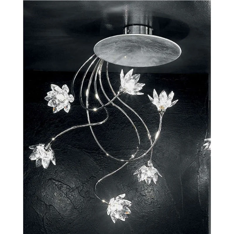 Fiorella Silber Deckenleuchte 6-flammig Arme Chrom Ø 35cm