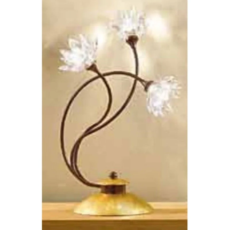 Fiorella Gold Tischleuchte 3-flammig Arme Rost-antik Ø 25cm