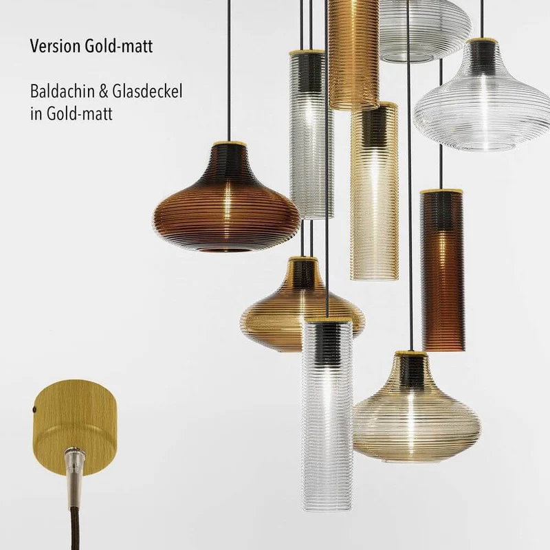 Panzeri Olivia Pendellampe mit geripptem Glas