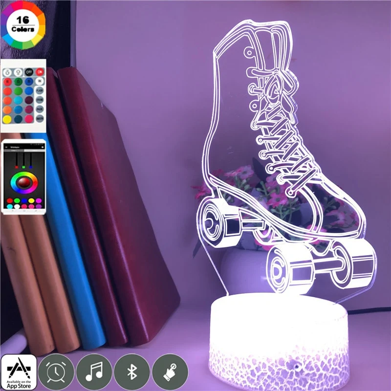 3D LED Nachtlampe Rollschuh