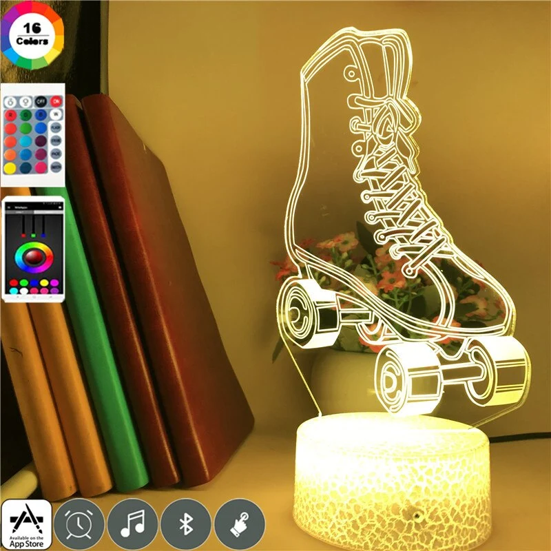 3D LED Nachtlampe Rollschuh