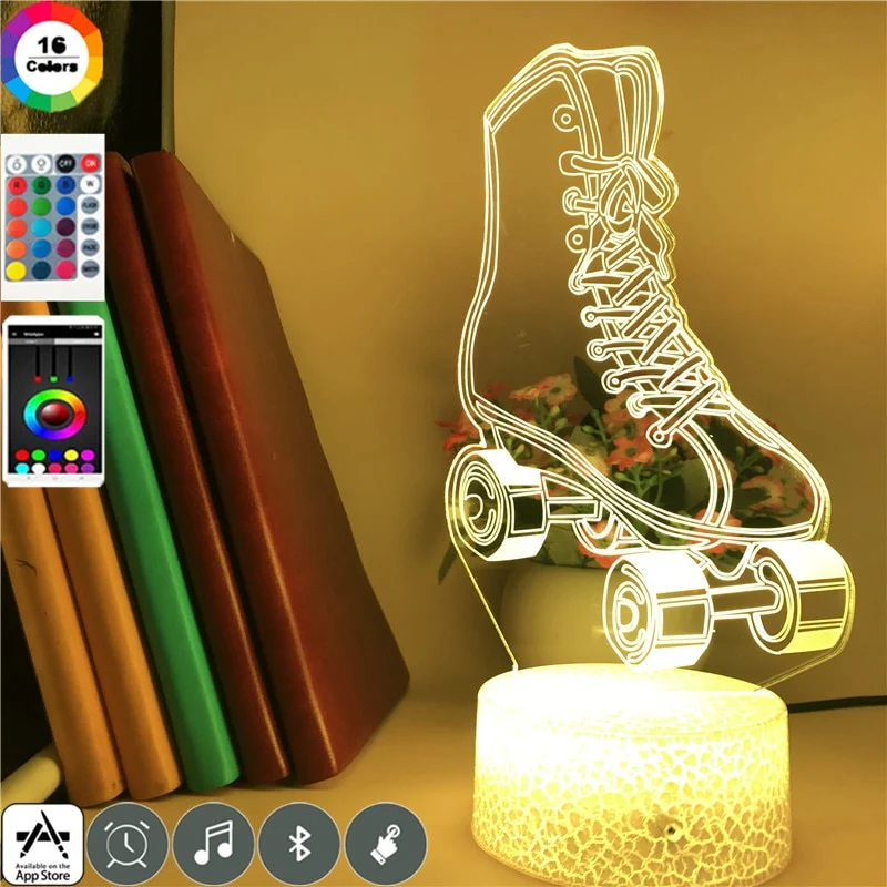 3D LED Nachtlampe Rollschuh