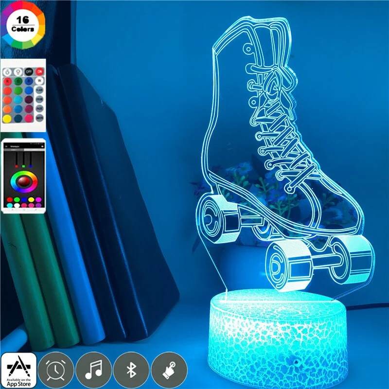 3D LED Nachtlampe Rollschuh