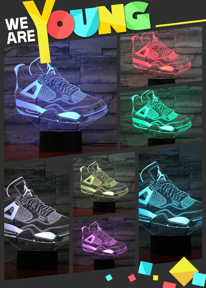 3D-Hologramm-Lampe mit Leuchtmotiv Sneaker