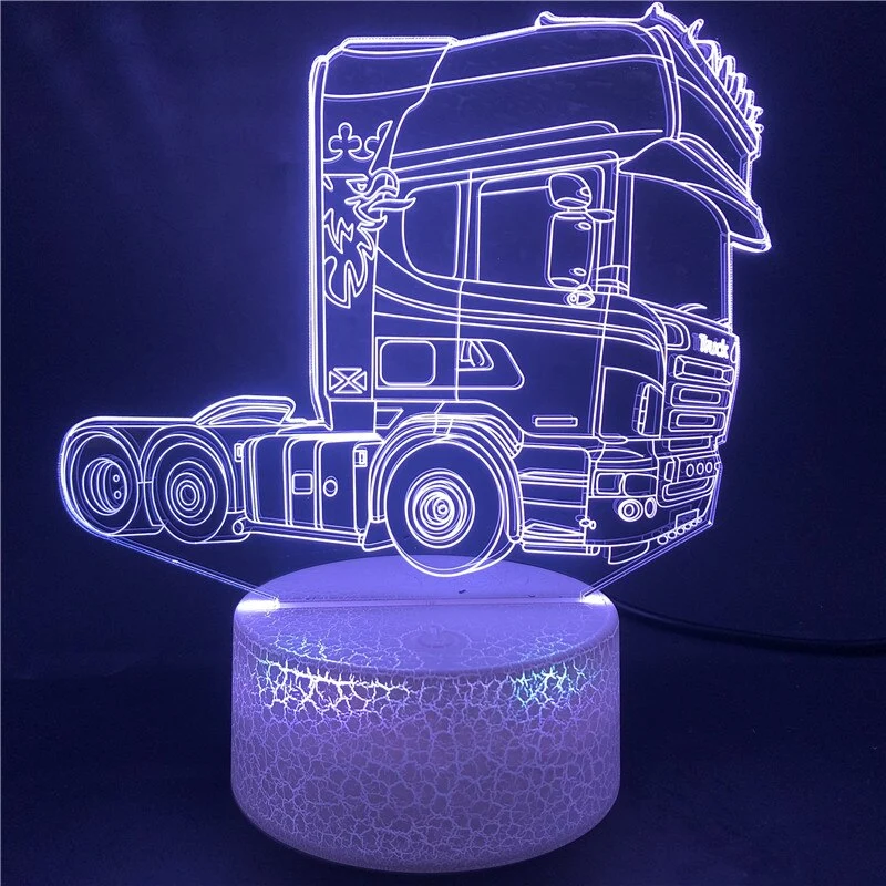 3D-Hologramm-Lampe mit Leuchtmotiv LKW