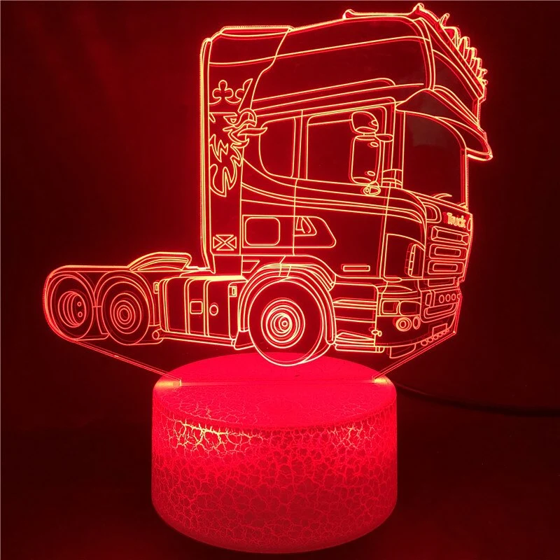 3D-Hologramm-Lampe mit Leuchtmotiv LKW