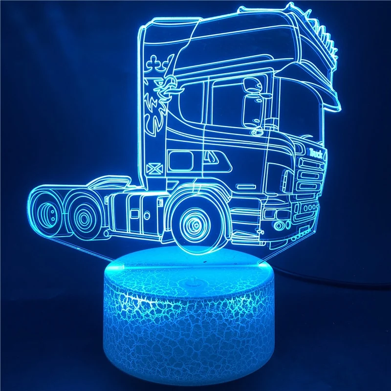 3D-Hologramm-Lampe mit Leuchtmotiv LKW