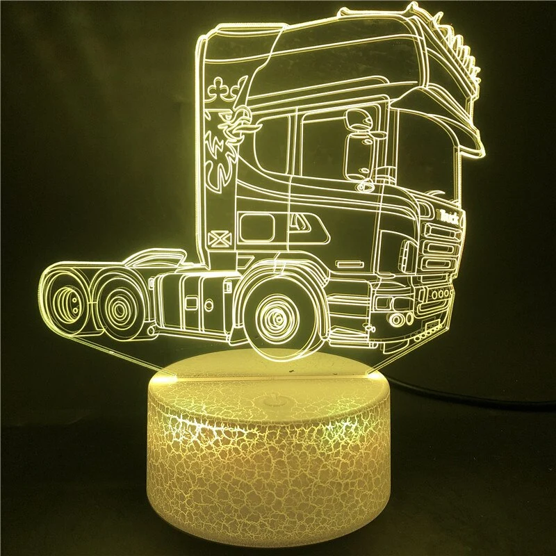 3D-Hologramm-Lampe mit Leuchtmotiv LKW