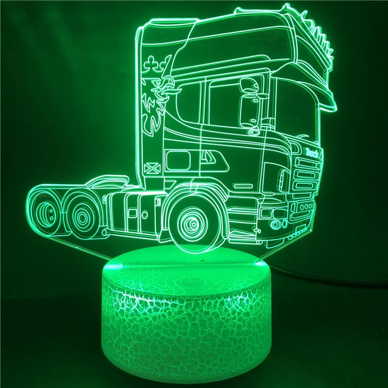 3D-Hologramm-Lampe mit Leuchtmotiv LKW