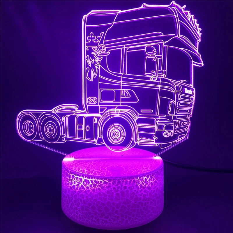 3D-Hologramm-Lampe mit Leuchtmotiv LKW