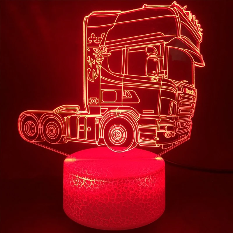 3D-Hologramm-Lampe mit Leuchtmotiv LKW
