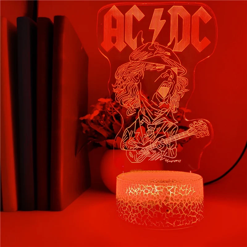 3D LED Lampe mit AC/DC Motiv