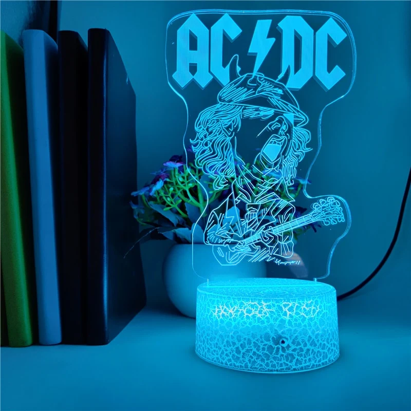 3D LED Lampe mit AC/DC Motiv