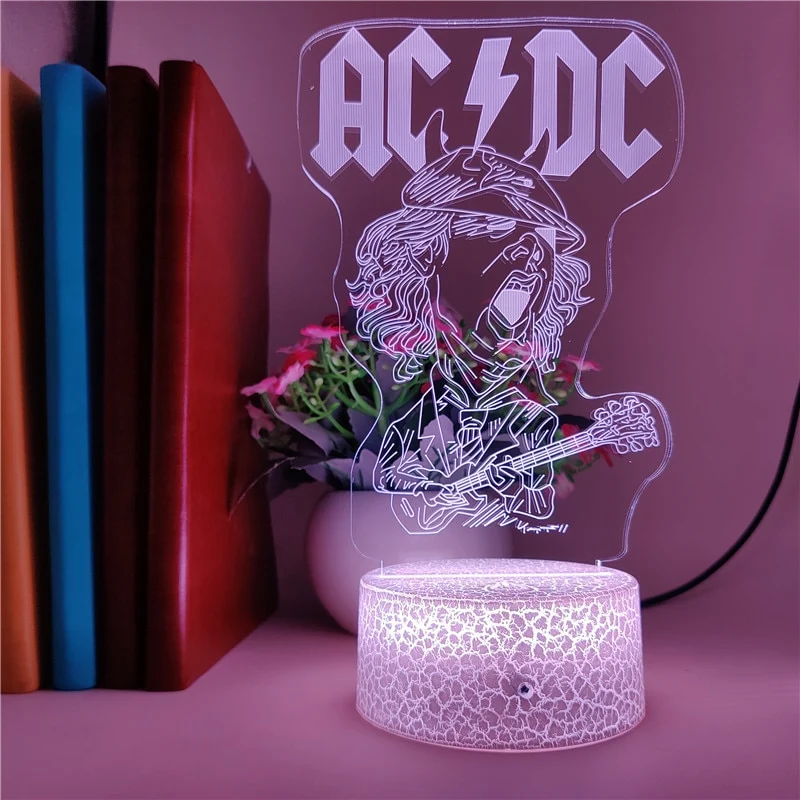 3D LED Lampe mit AC/DC Motiv