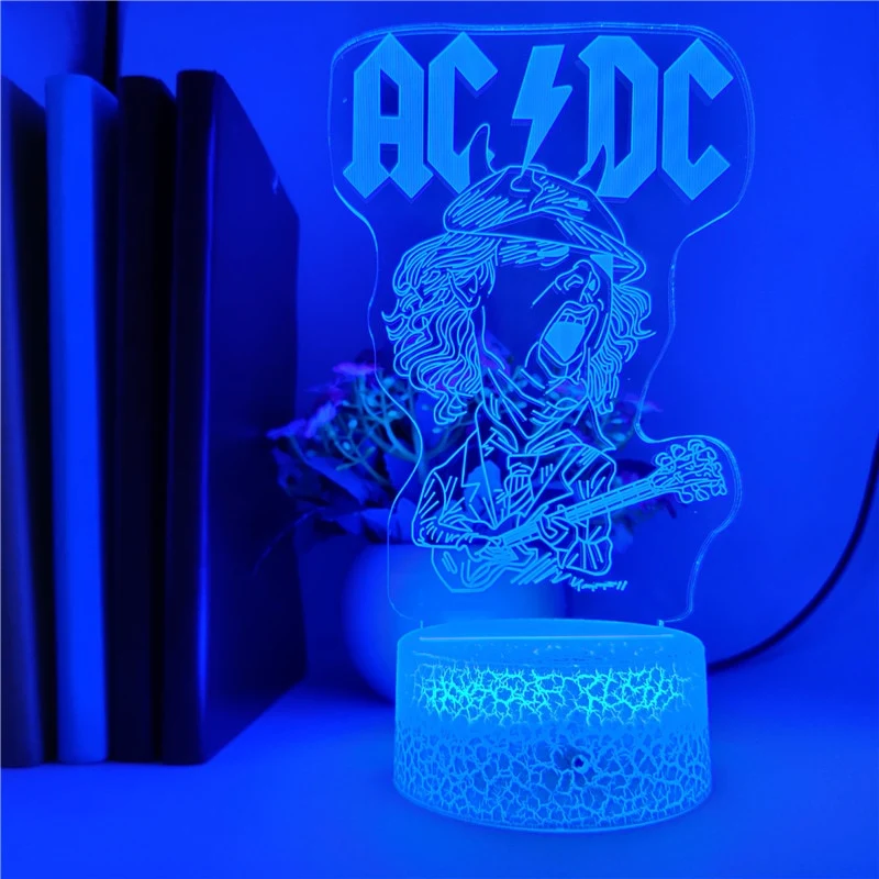 3D LED Lampe mit AC/DC Motiv