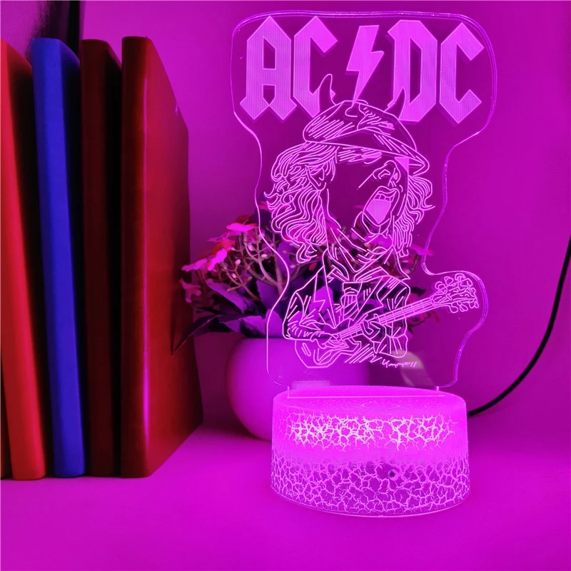 3D LED Lampe mit AC/DC Motiv