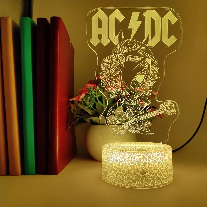 3D LED Lampe mit AC/DC Motiv